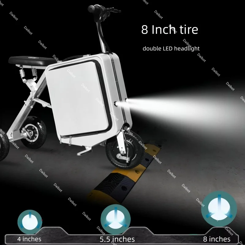 valise à bagages pliante pour scooter électrique à 3 roues, pour adultes, léger, scooter de mobilité parent enfant avec siège pour voyage