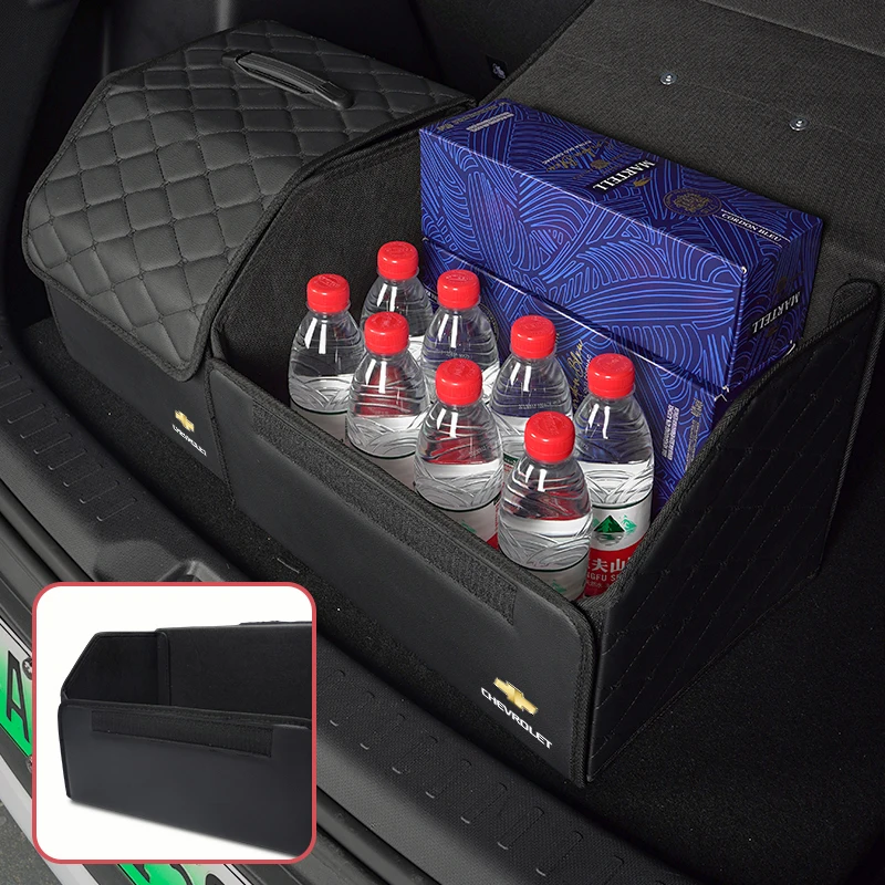 boîte de rangement de coffre de voiture, valise en cuir pliable, bac de rangement pour chevrolet cruze spark captiva banlieue camaro malibu silverado