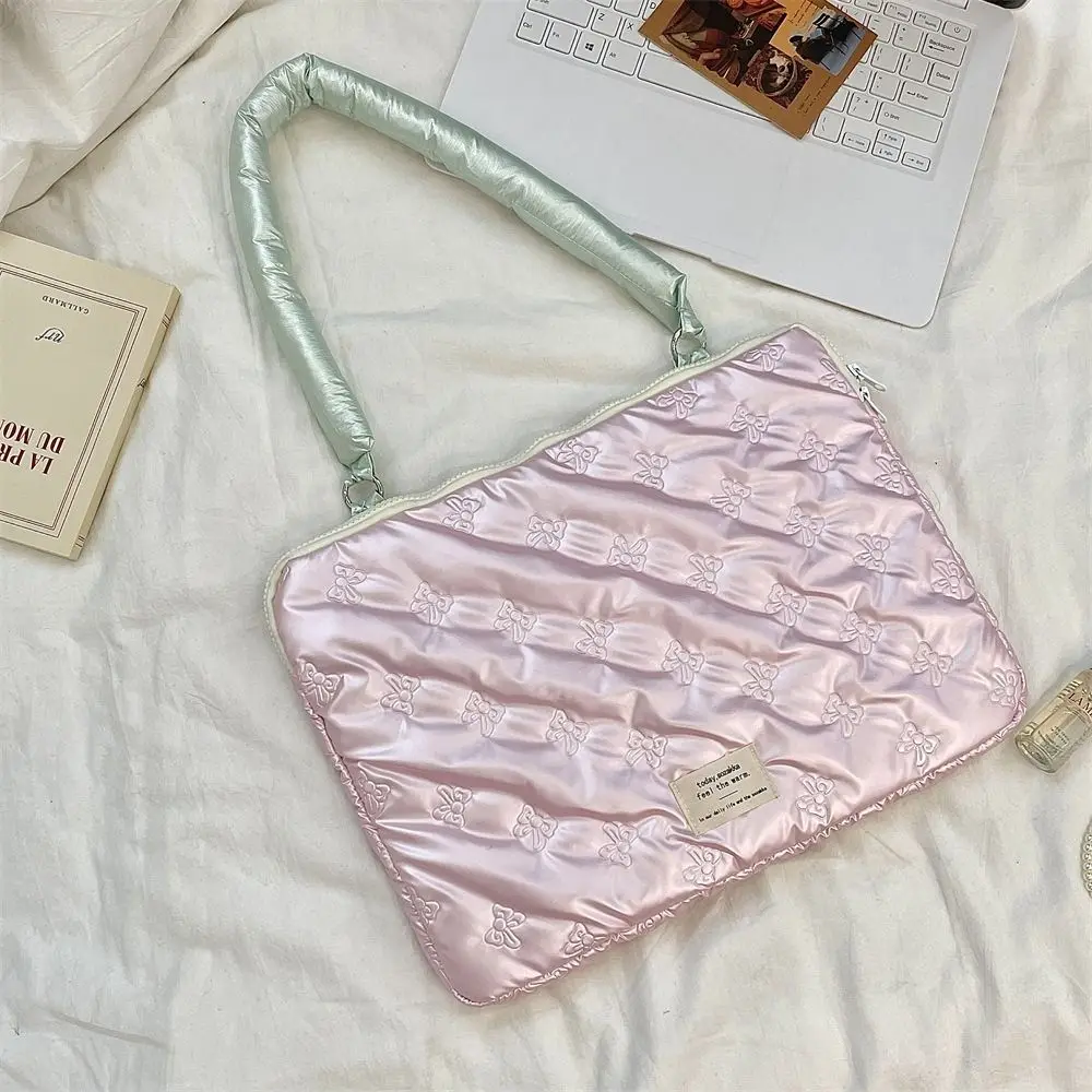 housse d'ordinateur légère avec poignée, design nœud papillon, housse pour ordinateur portable de 15 pouces, douce et mignonne pour tablette d'affaires