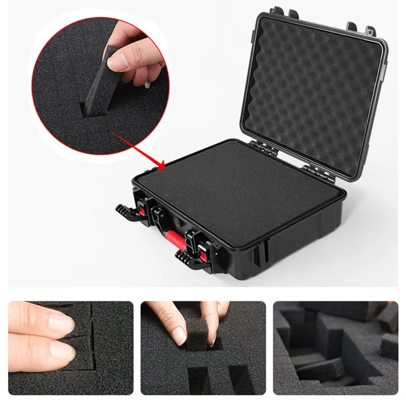 boîte à outils d'invitation en plastique rigide, valise de sécurité, boîtes d'évaluation professionnelles, mallette d'atelier mécanique avec éponge