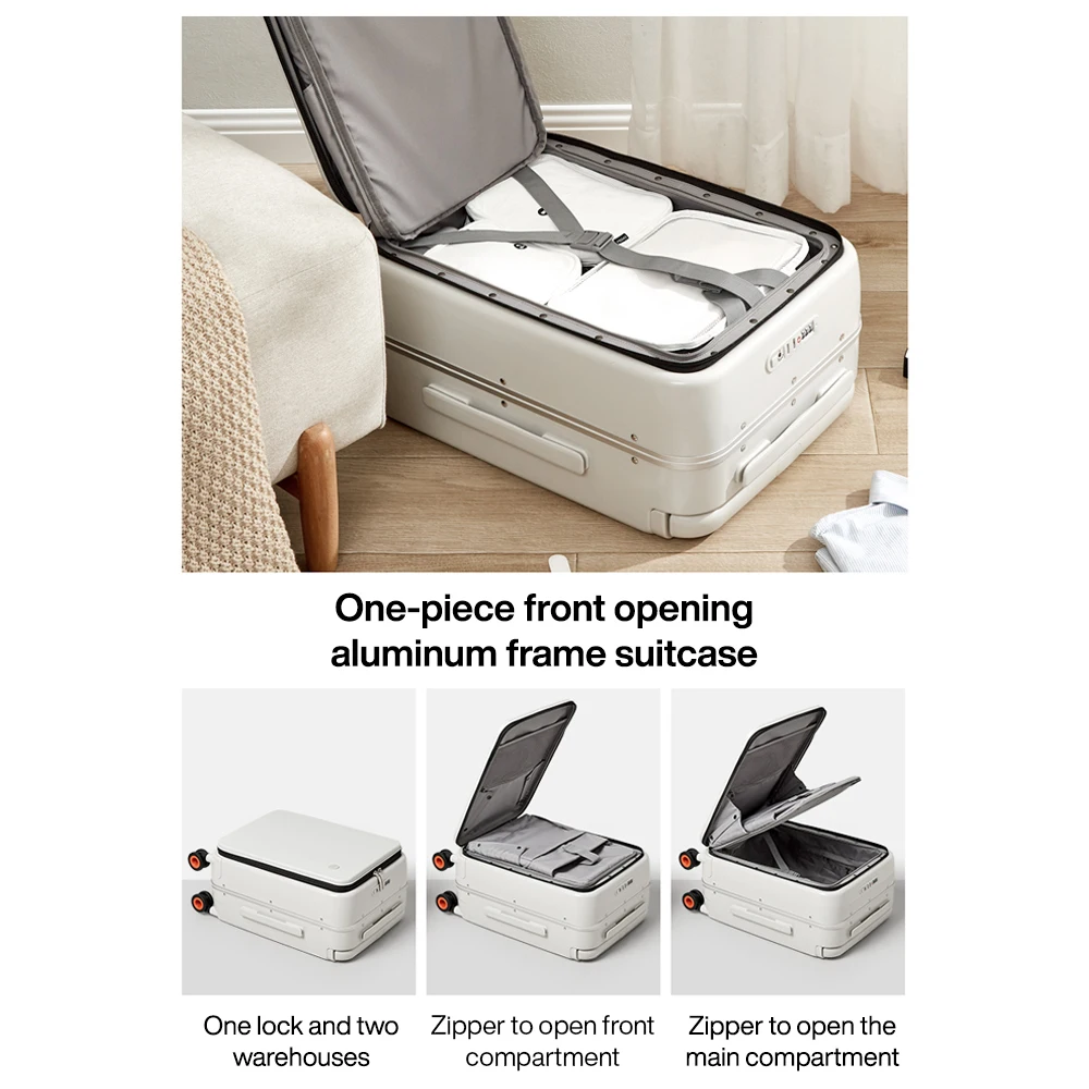 mixi nouveau design large poignée valise hommes bagage à main femmes voyage boîtier de chariot 20 pouces cabine pc cadre en aluminium m9275