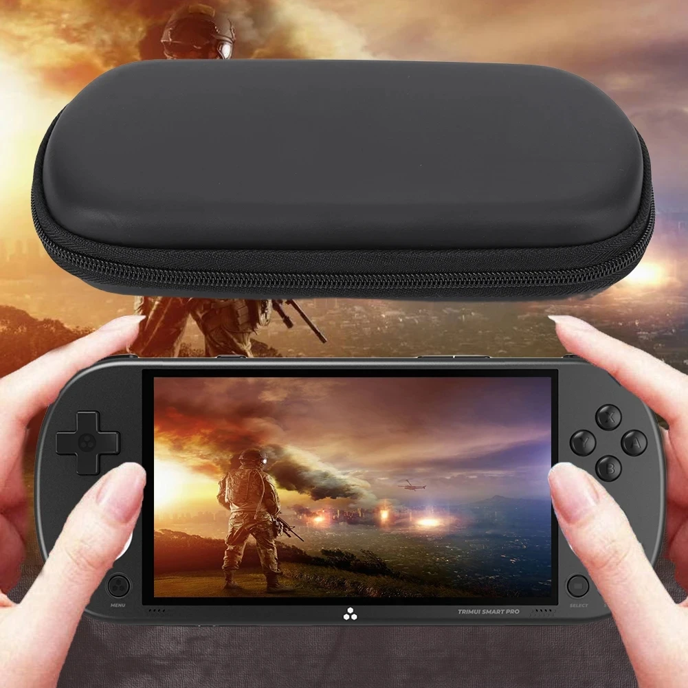 mallette de transport rigide eva, étui de voyage de protection anti rayures, valise de rangement anti poussière pour console de jeu portable trimui smart pro