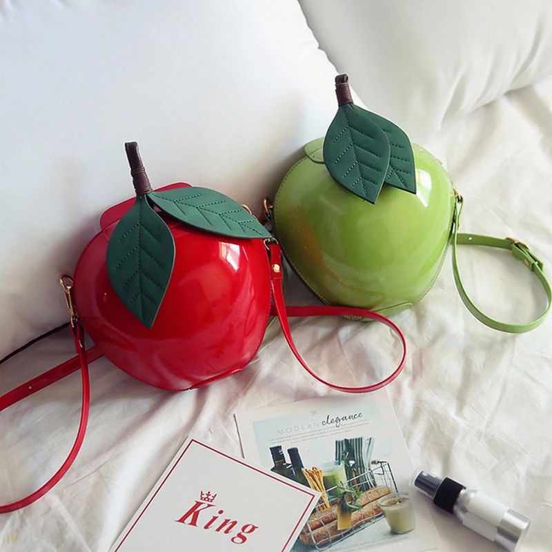 Boutique De FGG drôle 3D pomme forme femmes sacs à bandoulière filles petits sacs à bandoulière décontractés sacs à main messager sacs à main sac