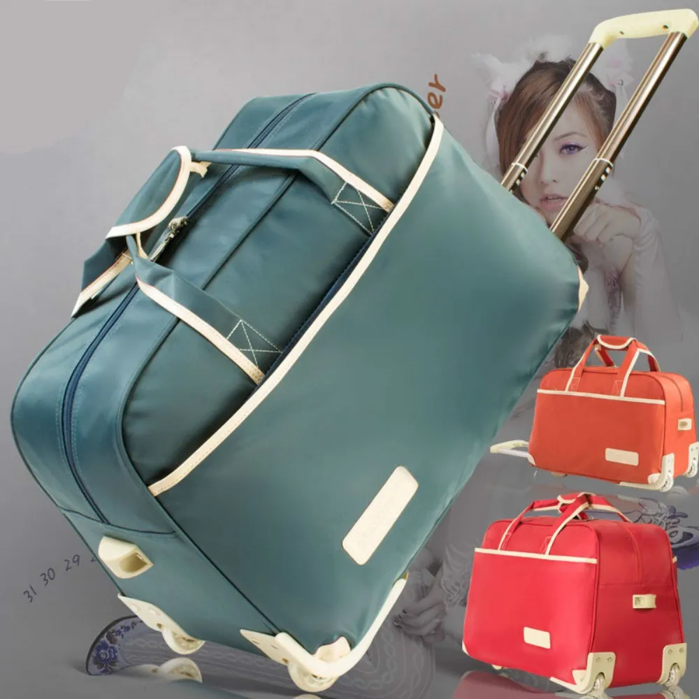 femmes sac de voyage sur roues bagages valise chariot haute qualité bagages valise à roulettes femme décontracté épaississement valise à roulettes