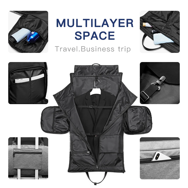 ozuko multifonction hommes costume stockage sac de voyage grande capacité bagages sac à main mâle étanche voyage sac polochon chaussures poche