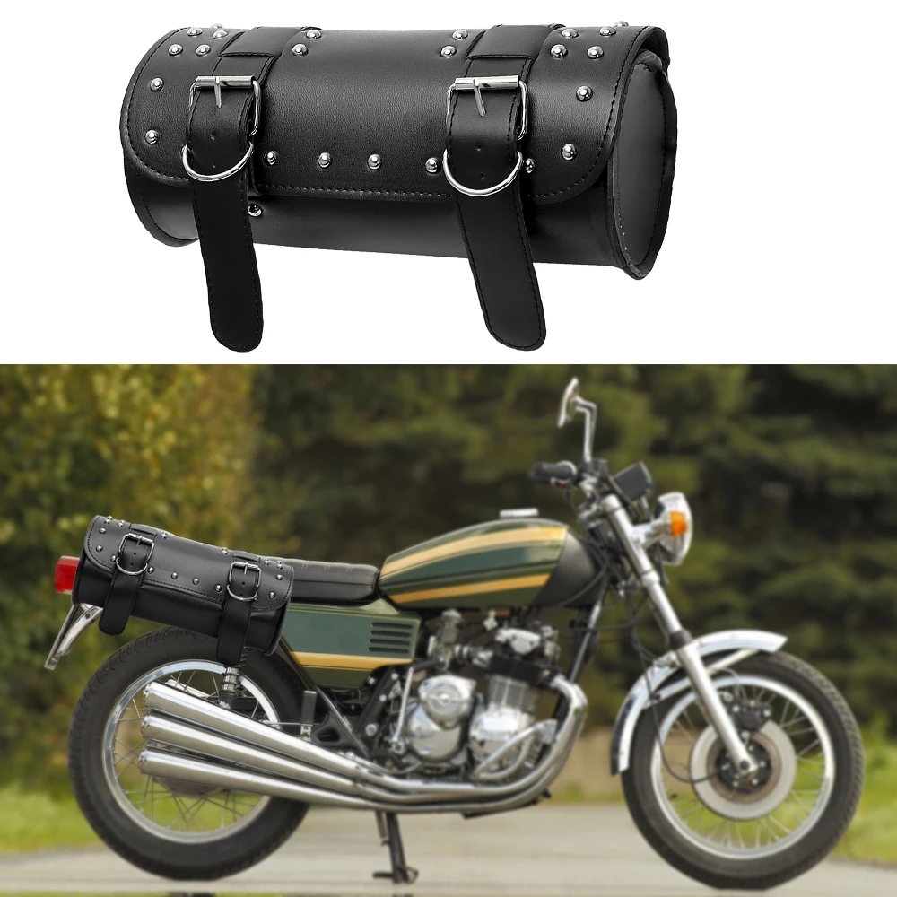 sac à dos de moto, sac de selle en cuir pu, pochette de rangement de bagages à moteur, support de sac de réservoir, accessoires de moto universels