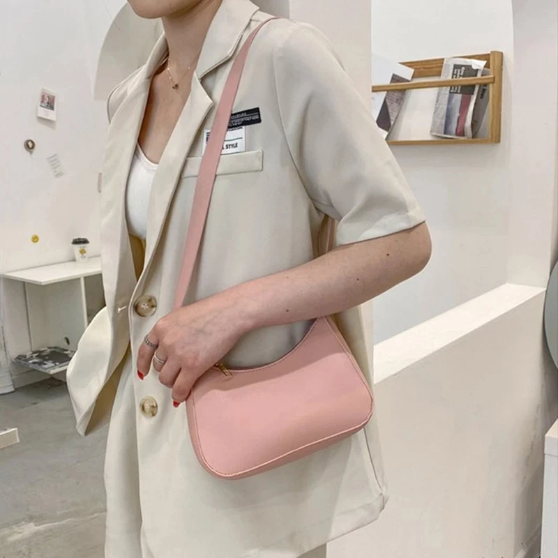 nouveaux sacs à main de mode pour femmes rétro couleur unie en cuir pu épaule sous les bras sac décontracté femmes hobos sacs à main sac à main femme