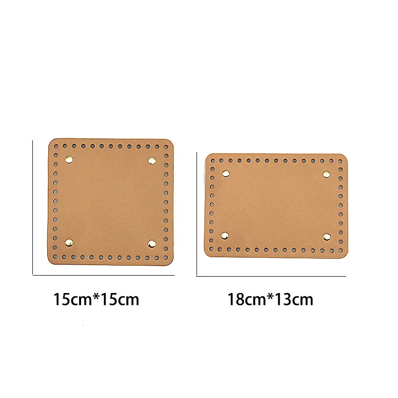 coussin de sac carré en cuir, pour la fabrication de sacs à main à bandoulière, accessoires de bricolage, fond rectangulaire pour sac à tricoter
