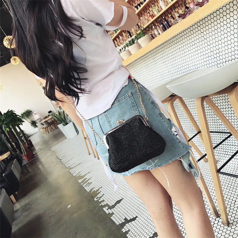 petits sacs à bandoulière boho pour femmes, pocommuniste de soirée à loquet, sac à main en paille pour dames, sacoche de plage en rotin