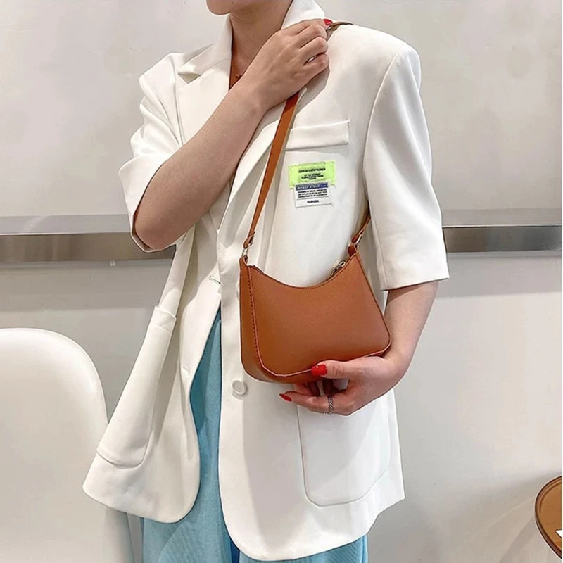 sac sous les bras décontracté femmes hobos sacs à main nouveaux sacs à main de mode pour femmes rétro couleur unie en cuir pu épaule
