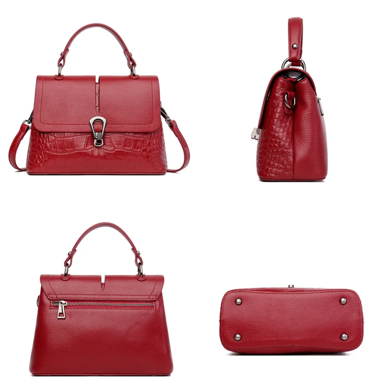 sac à bandoulière en cuir véritable pour femmes, sacoche vintage, fourre tout, solide, décontracté, en cuir de vache, 2021