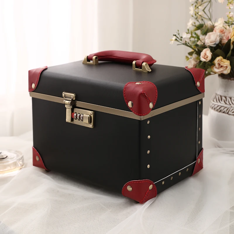 trousse de maquillage professionnelle en cuir pu pour femme, jolie trousse à cosmétiques étanche, trousse de toilette personnalisée, trousse d'évaluation de beauté et de manucure