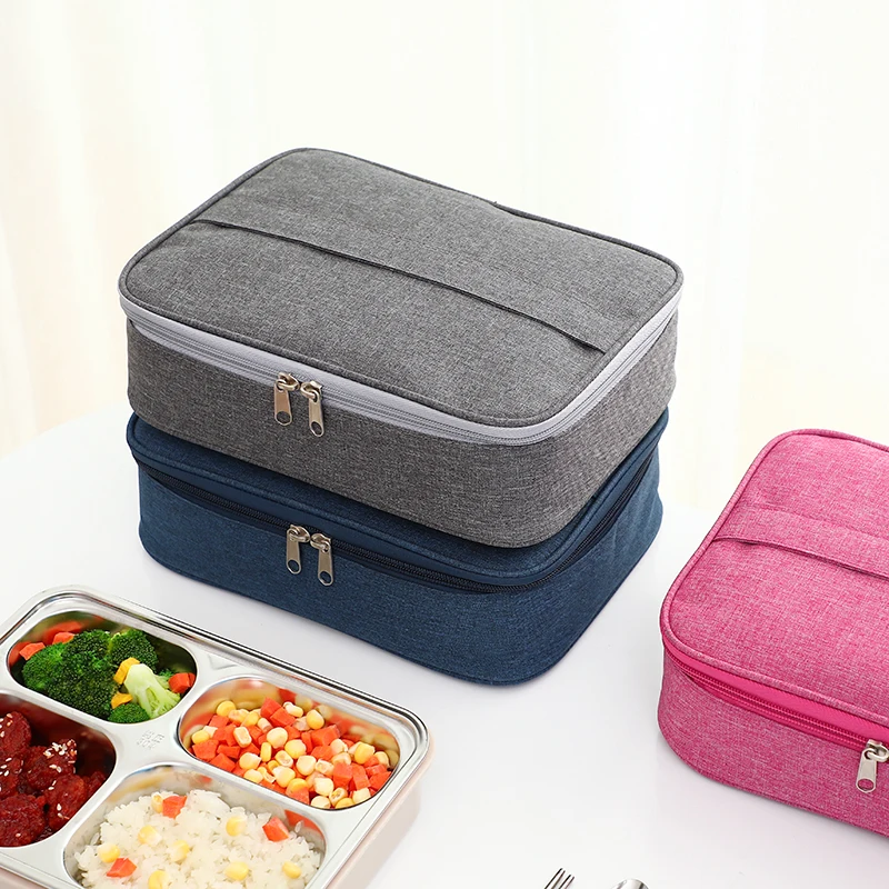 boîte à lunch isotherme pour étudiants, sac fourre tout, rectangulaire, plat