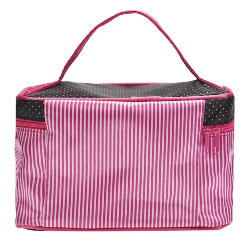 sac à cosmétiques de styliste pour femme, carré, nministériels d, rayure, pois, trousse de maquillage, boîte, accessoires de la raq