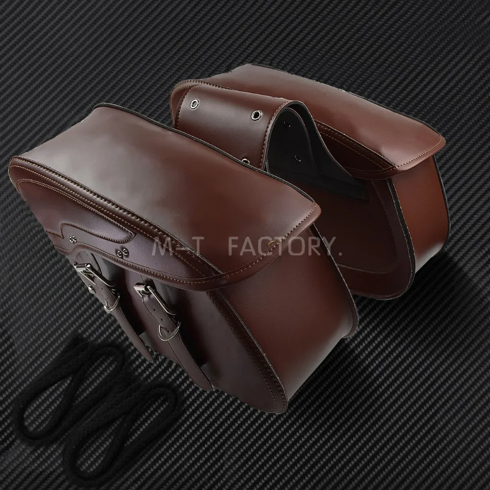 2x sacoche de moto en cuir bagages sacs de selle sac latéral extérieur pour harley sportster xl 883 xl 1200 touring dyna softail fl