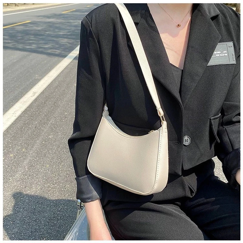 sac sous les bras décontracté femmes hobos sacs à main nouveaux sacs à main de mode pour femmes rétro couleur unie en cuir pu épaule