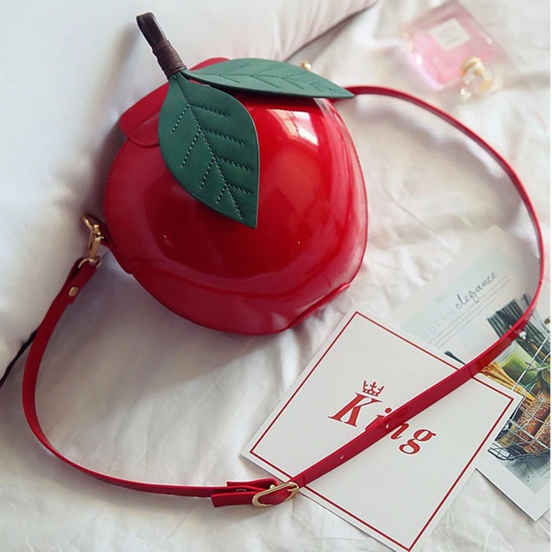 boutique de fgg drôle 3d pomme forme femmes sacs à bandoulière filles petits sacs à bandoulière décontractés sacs à main messager sacs à main sac
