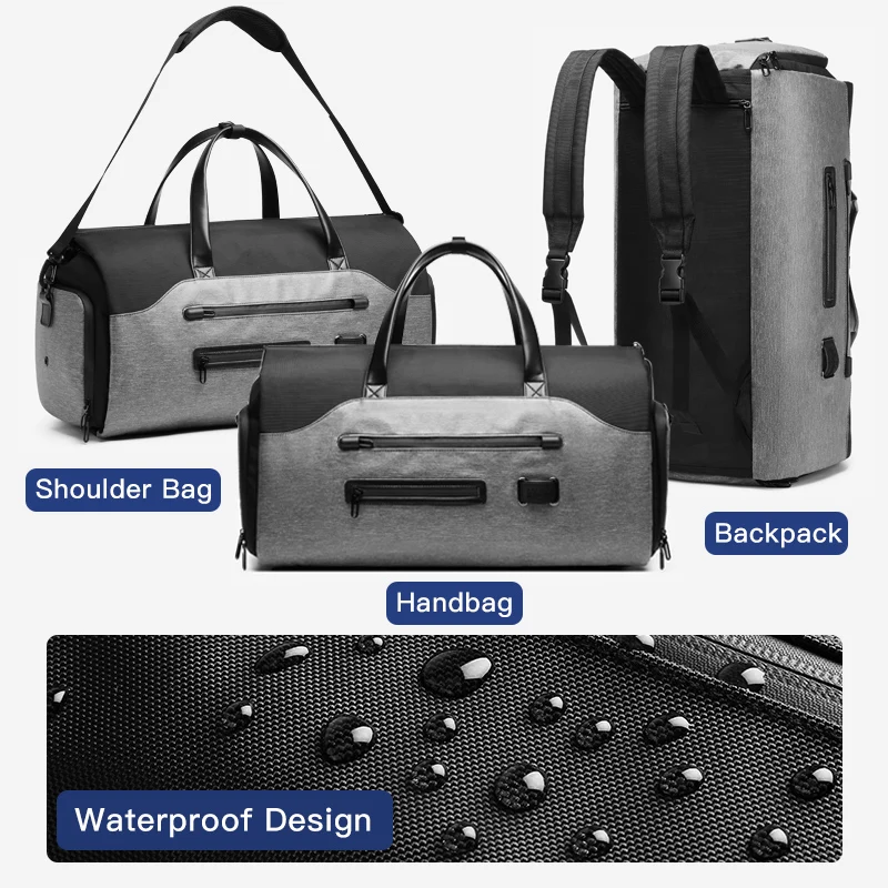 ozuko multifonction hommes costume stockage sac de voyage grande capacité bagages sac à main mâle étanche voyage sac polochon chaussures poche