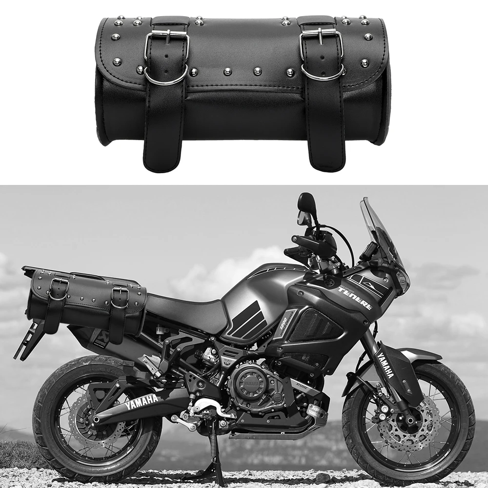 sac à dos de moto, sac de selle en cuir pu, pochette de rangement de bagages à moteur, support de sac de réservoir, accessoires de moto universels