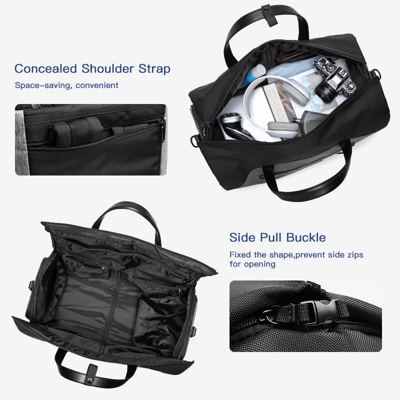 ozuko multifonction hommes costume stockage sac de voyage grande capacité bagages sac à main mâle étanche voyage sac polochon chaussures poche
