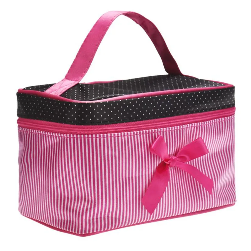 sac à cosmétiques de styliste pour femme, carré, nministériels d, rayure, pois, trousse de maquillage, boîte, accessoires de la raq