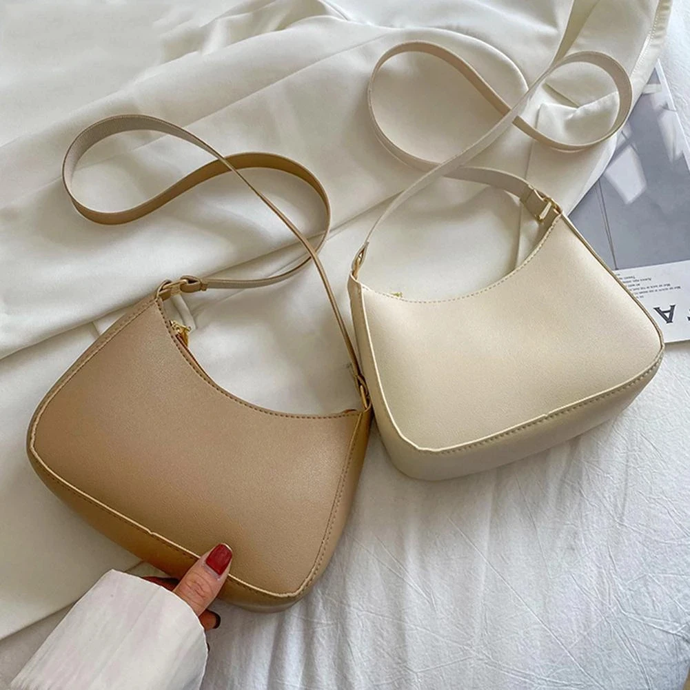 sac sous les bras décontracté femmes hobos sacs à main nouveaux sacs à main de mode pour femmes rétro couleur unie en cuir pu épaule