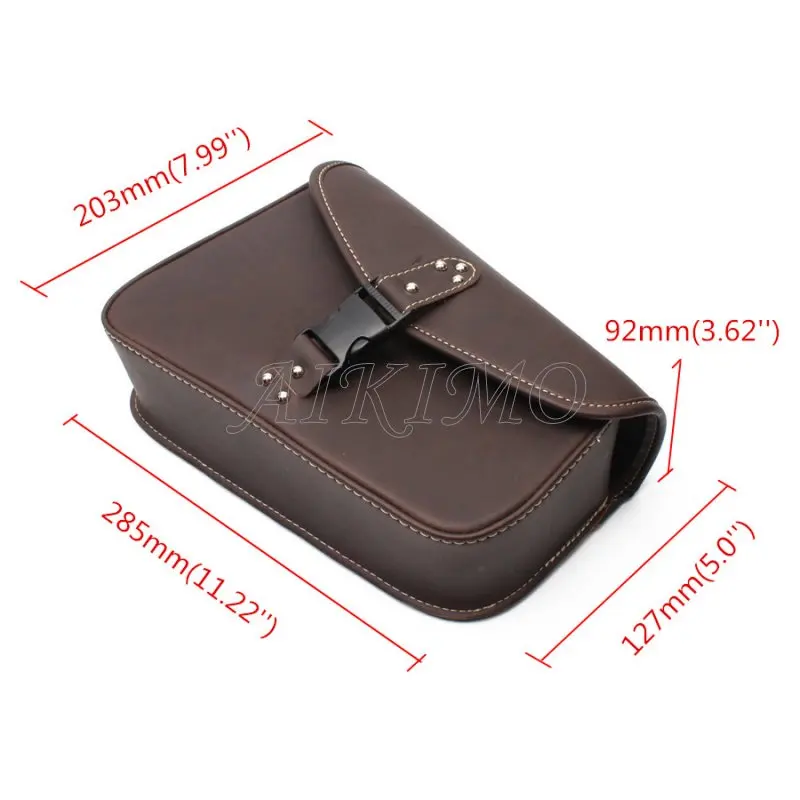 sac de selle en cuir marron pour moto, sac à outils latéral pour bagages, universak adapté pour honda yamaha suzuki harley sportster xl 883 xl1200