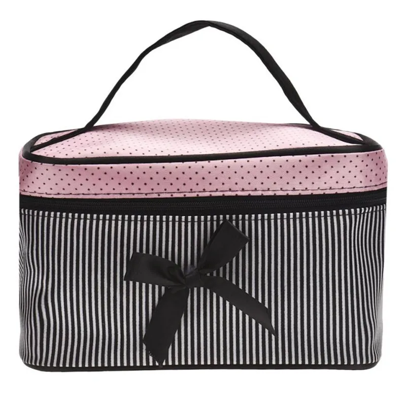 Sac à Cosmétiques de Styliste pour Femme, Carré, Nministériels d, Rayure, Pois, Trousse de Maquillage, Boîte, Accessoires de la raq