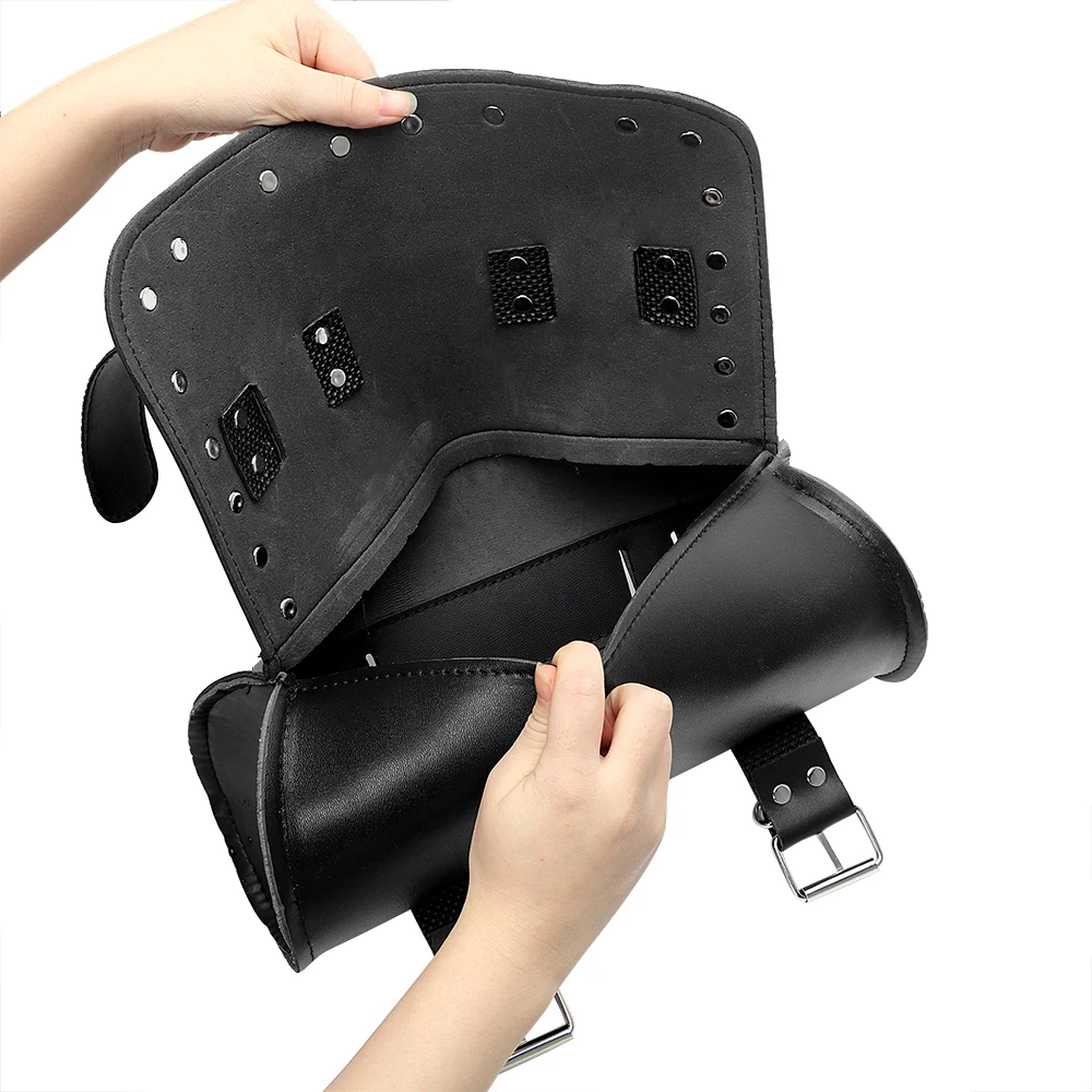 sac à dos de moto, sac de selle en cuir pu, pochette de rangement de bagages à moteur, support de sac de réservoir, accessoires de moto universels