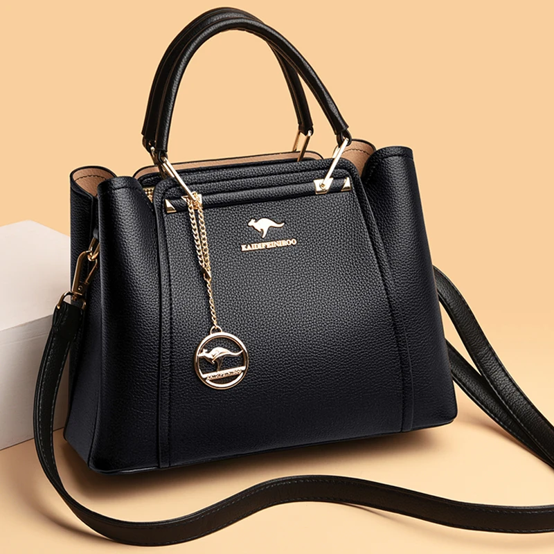 sacs à main de luxe en cuir souple à 3 couches pour femme, sacoche de styliste à bandoulière de grande capacité, fourre-tout de shopping