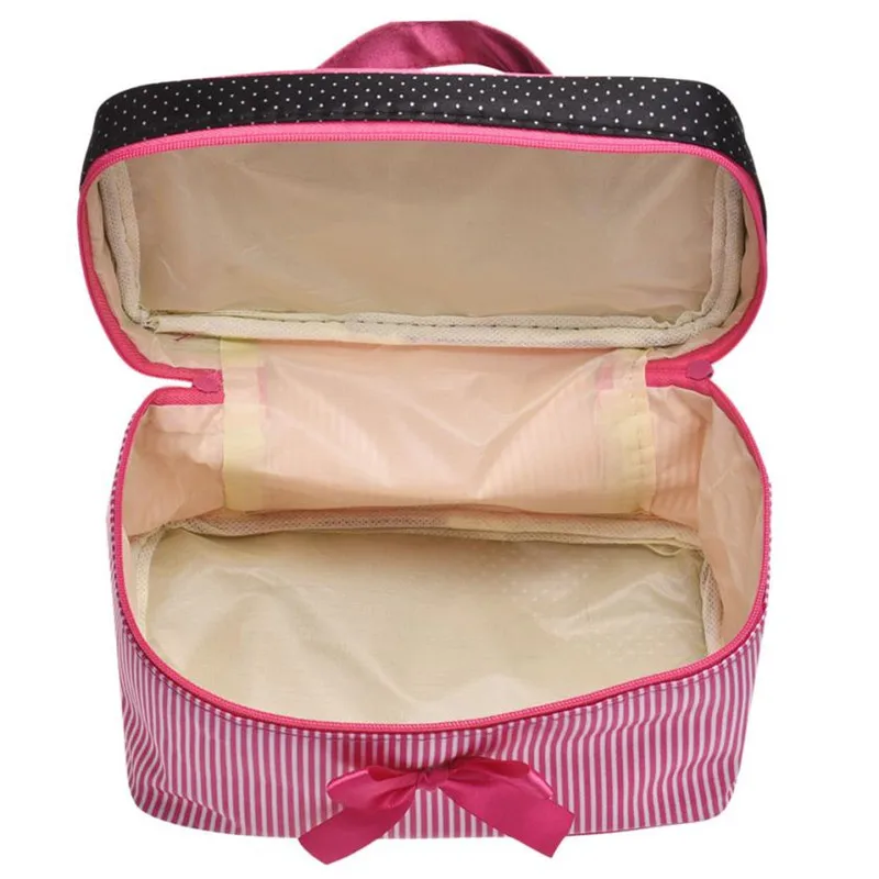 sac à cosmétiques de styliste pour femme, carré, nministériels d, rayure, pois, trousse de maquillage, boîte, accessoires de la raq