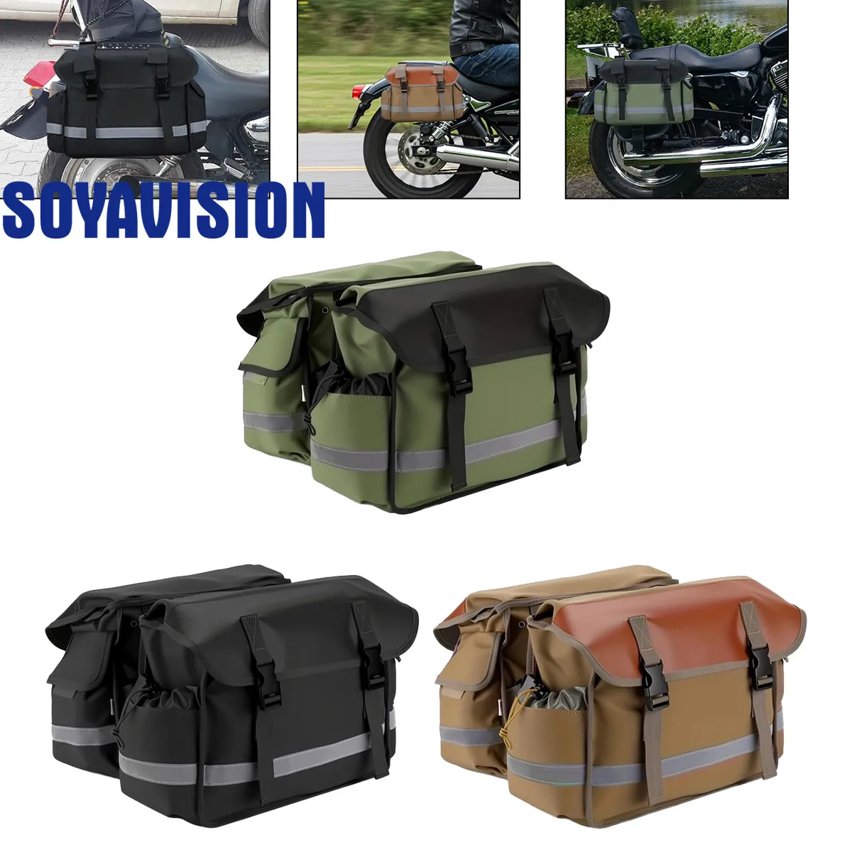 Sacoche de moto sacs à bagages Touring moto sac de selle toile sac de rangement pour Honda Shadow pour Suzuki dr 650 pochette à outils