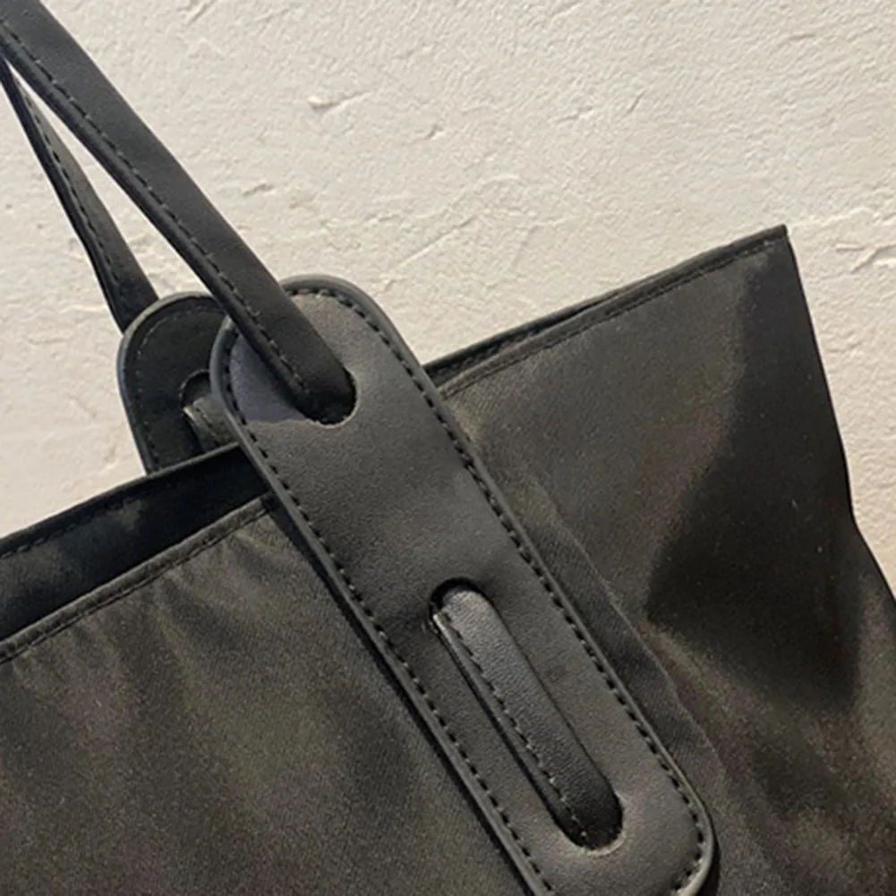 sac fourre tout en nylon pour femme, grande capacité, initié, sac à main cartable avec fermeture éclair, document solide pour le travail, le voyage, le shopping