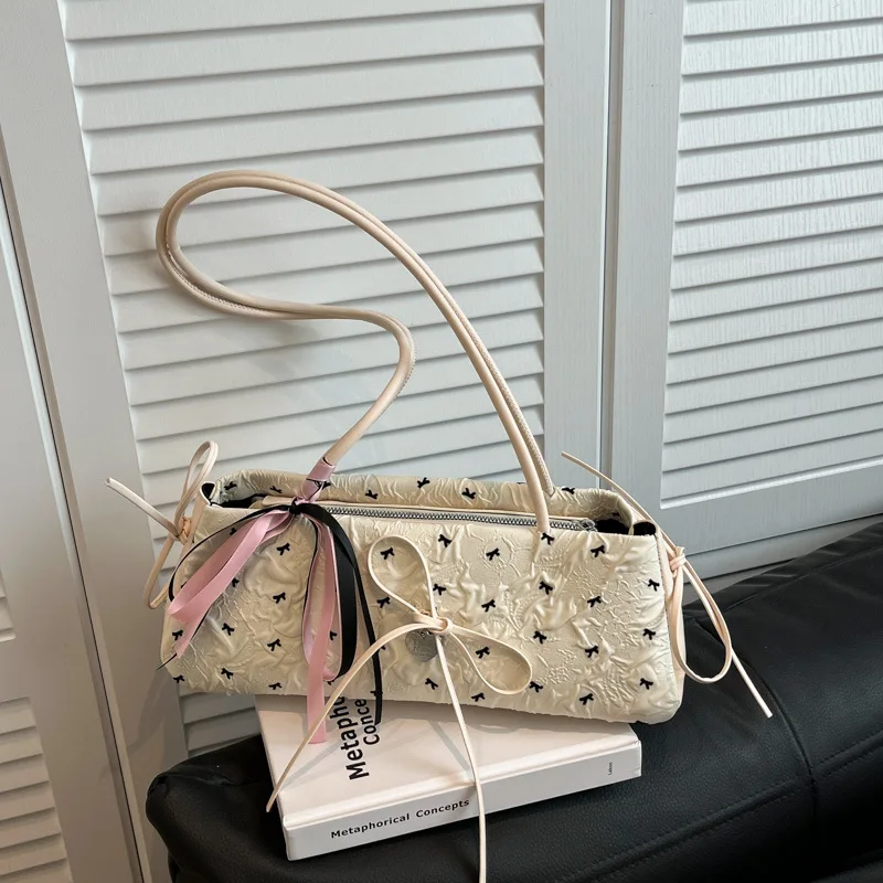 doux nœud papillon femmes pochette sac à main sacs à main mignon à pois dames sous les bras sac couleur contrastée décontracté femme sacs à bandoulière