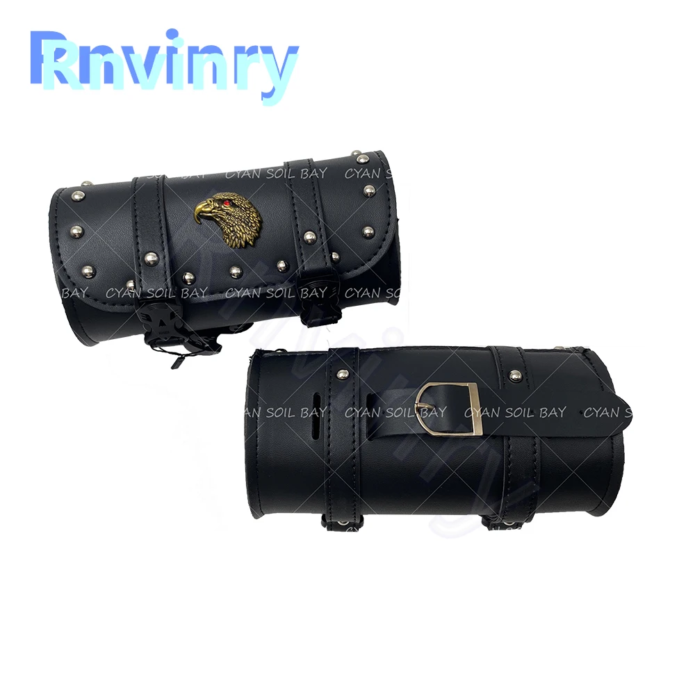sacs de selle de moto en cuir rétro, sac arrière d'outil avant et arrière pour harley, sacs à bagages universels en pu, pochettes