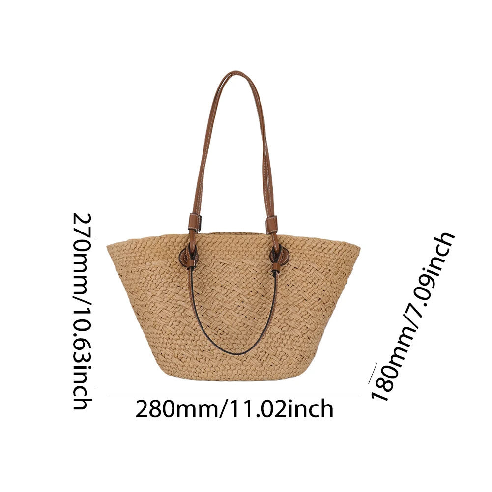 sac fourre tout tissé pour femmes, sac à bandoulière de grande capacité, sac à main tissé simple, pochette fourre tout chic hobo pour fête et vacances