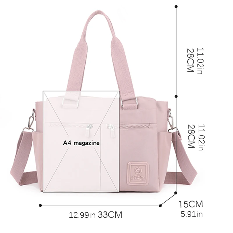 sac fourre tout de grande capacité – fermeture à glissière, sac fourre tout à bandoulière simple, adapté au travail, à un usage quotidien et aux voyages – durable, facile à utiliser