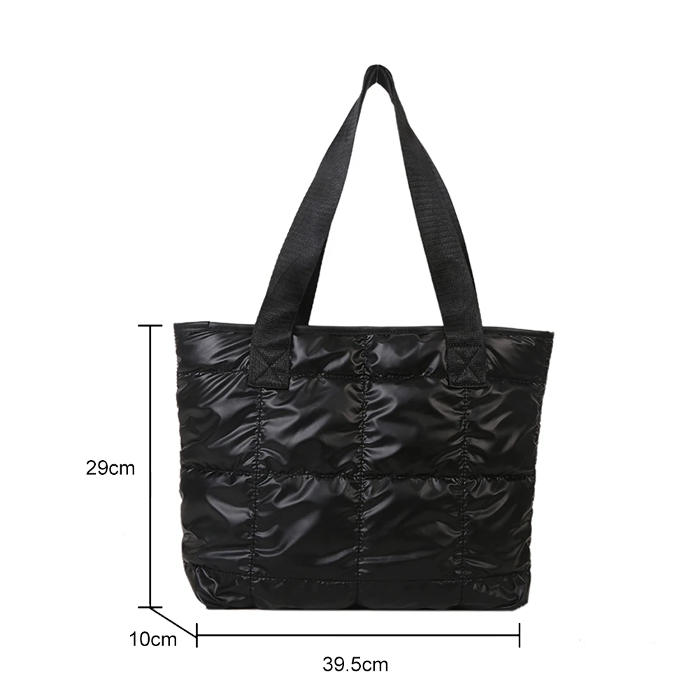 sac à main en coton rembourré de grande capacité pour femme, fourre tout, shopping, portable, matelassé, solide, voyage, loisirs, mode