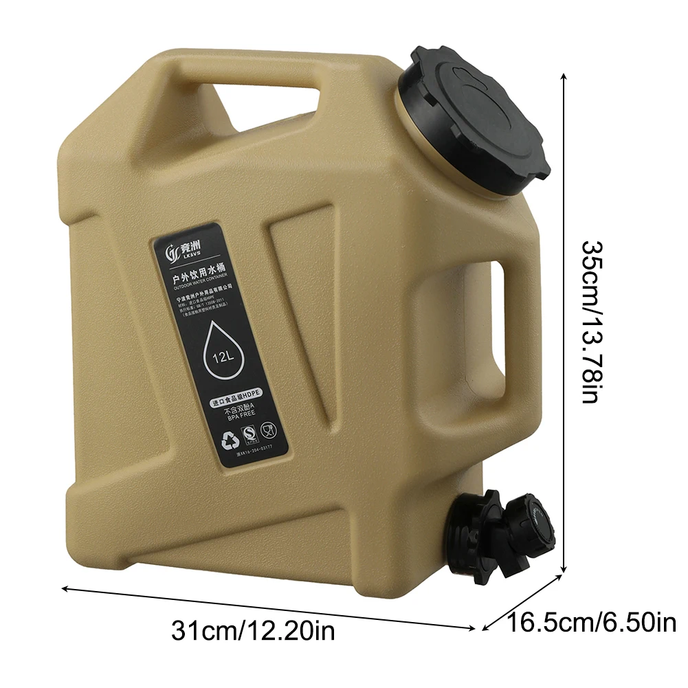 sac à eau de camping portable de grande capacité, conteneur d'eau extérieur, eau précieuse pour la conduite, pique nique et randonnée, 10 l, 12l, e27