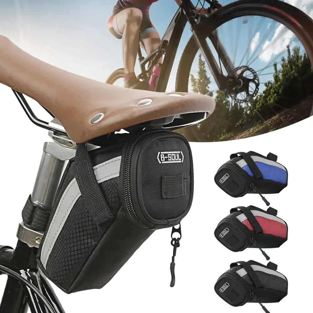 b soul – sac de selle de vélo 1l, petit rangement noir, pochette arrière pour siège de cyclisme, kit d'accessoires, outil réfléchissant, accessoires de cyclisme