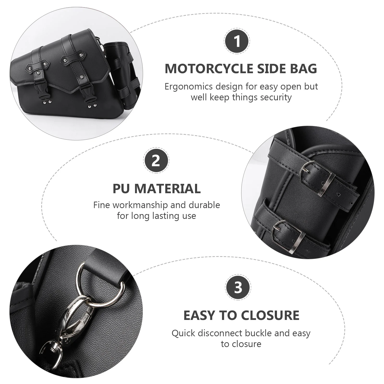 sacoches latérales de selle de moto, sac à outils Étanche, boîte de vélo, pu, bras osccorporelle, sac à dos de voyage