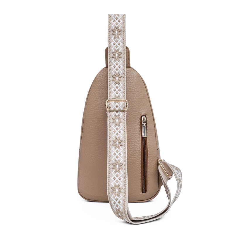 cartable multicouche à la mode pour femmes | bandoulière réglable, fermeture à glissière, sac de poitrine multifonctionnel de style urbain