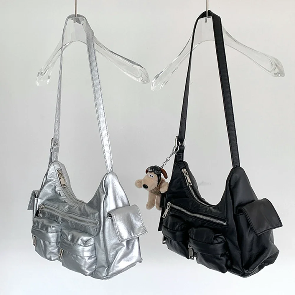 Sacs à bandoulière de grande capacité pour femmes, sacoche multi-poches en cuir rétro pour les déplacements, sac à bandoulière solide et polyvalent pour dames