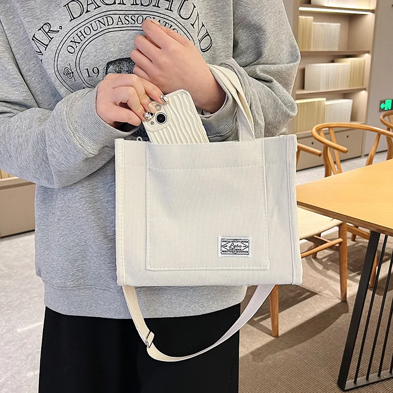 sac fourre tout à bandoulière en velours côtelé, sac à bandoulière carré pour femmes, sac fourre tout décontracté, sac à bandoulière, sac organisateur de voyage