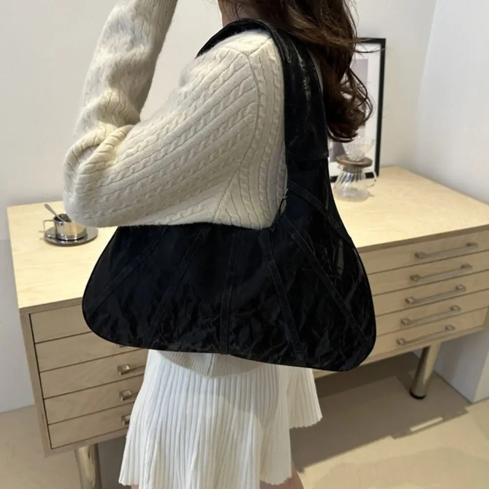 sac à bandoulière vintage hobo, grande capacité, sac sous les bras à la mode, sac à main design minoritaire, sac croissant pour étudiants