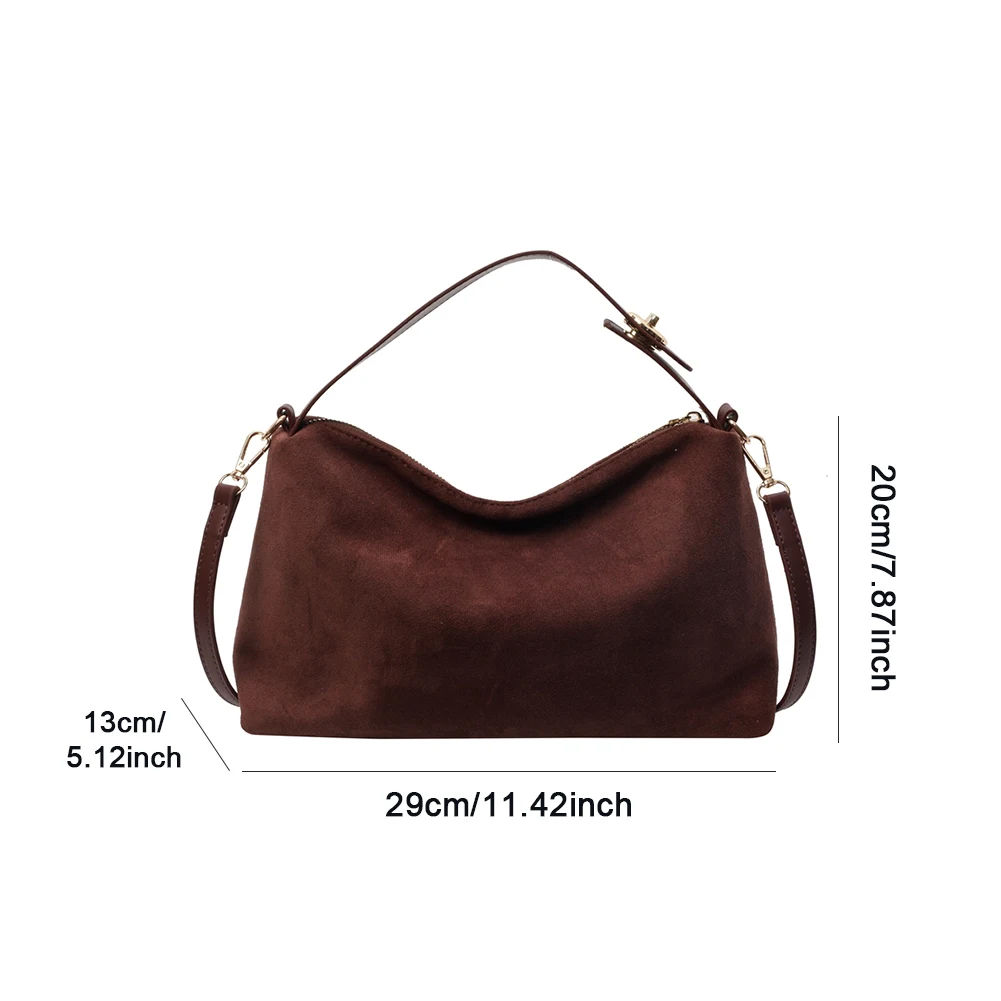 sac à bandoulière en daim pour femme avec poche intérieure, sac initié, sacoche à sangle réglable, sac à main d'embrayage pour le travail et le voyage