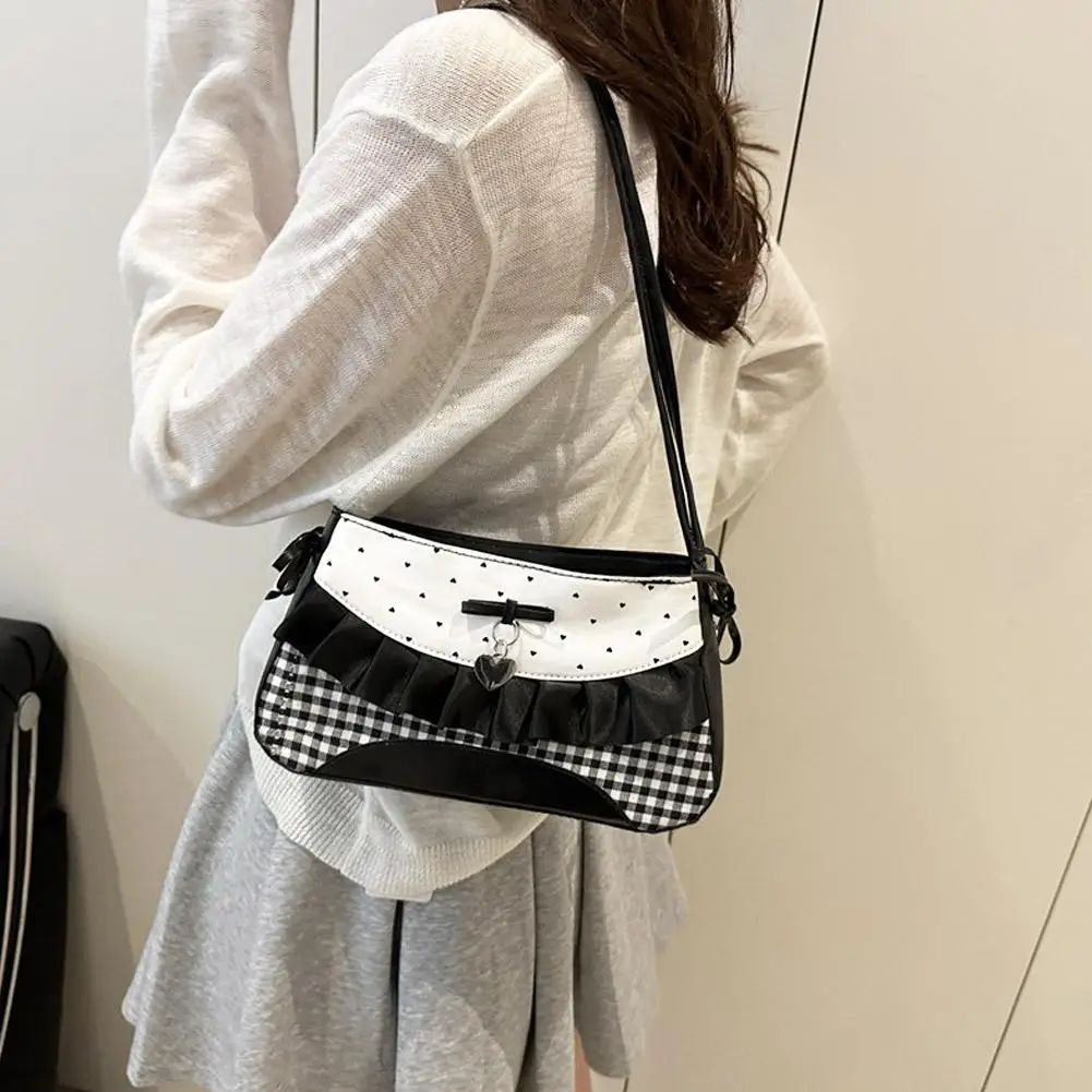 sac à main à nœud sous les bras pour femmes, sac d'oreiller tendance, sac à bandoulière polyvalent en dentelle, sac à main doux et mignon