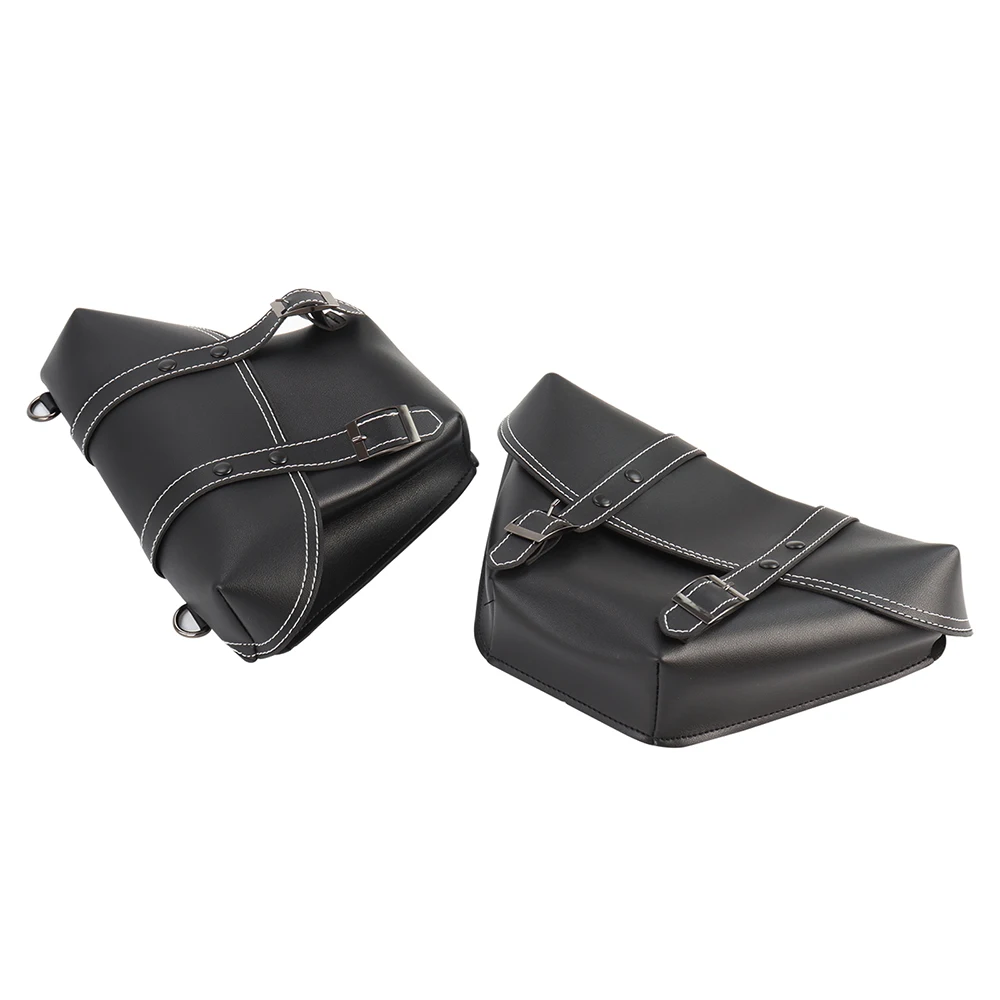 1 paire de sac de selle latérale de moto en cuir pu classique outil de moto sacoche pour universelle café racer honda cb personnalisé japstyle