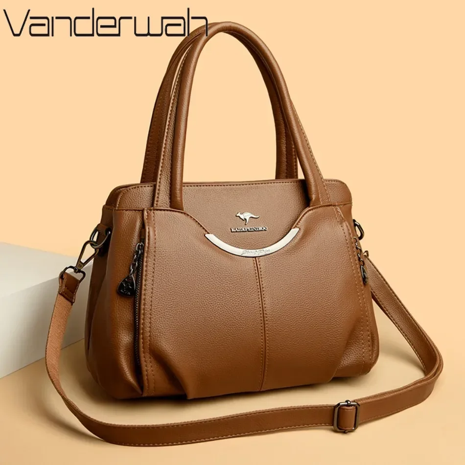 sacs à main de luxe en cuir souple pour femme, sacoches de styliste, à bandoulière, fourre-tout