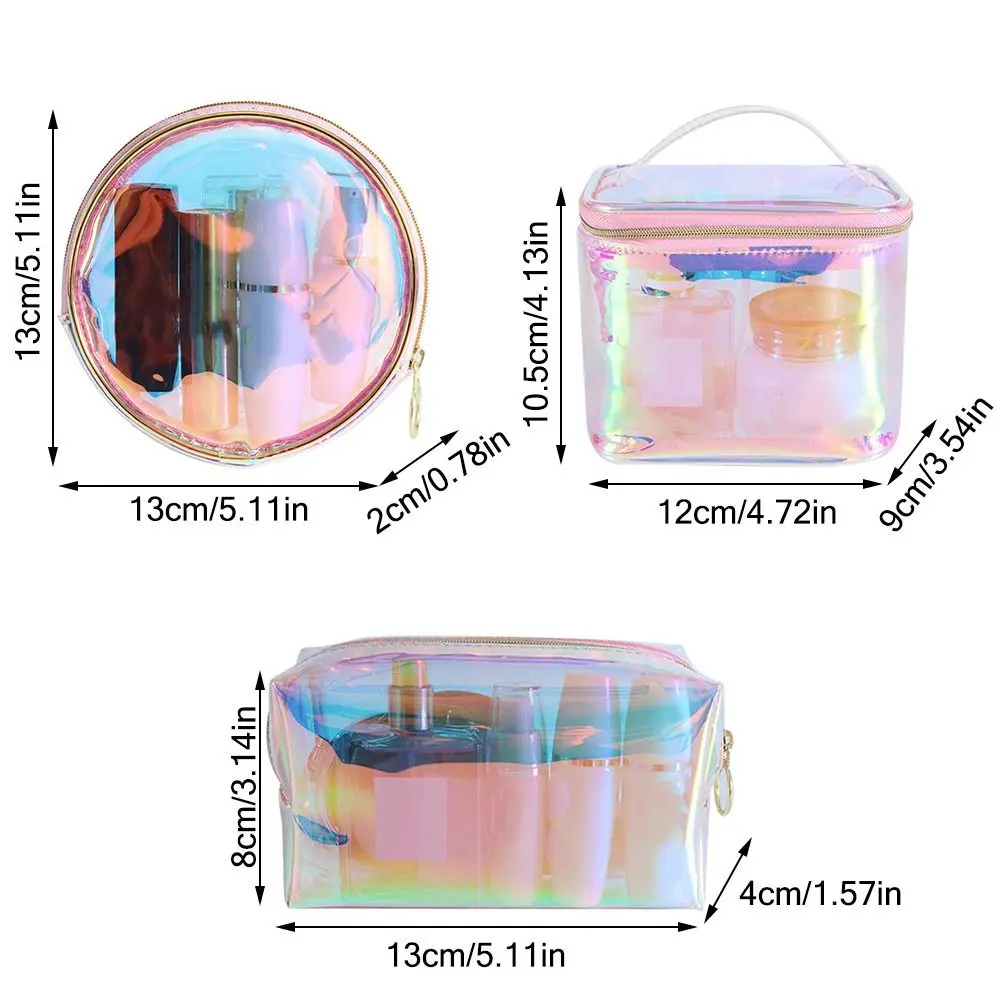 sacs de toilette transparents colorés, sac de rangement polyvalent, seau rond et carré, sac de grande capacité, cube d'emballage de voyage en plein air